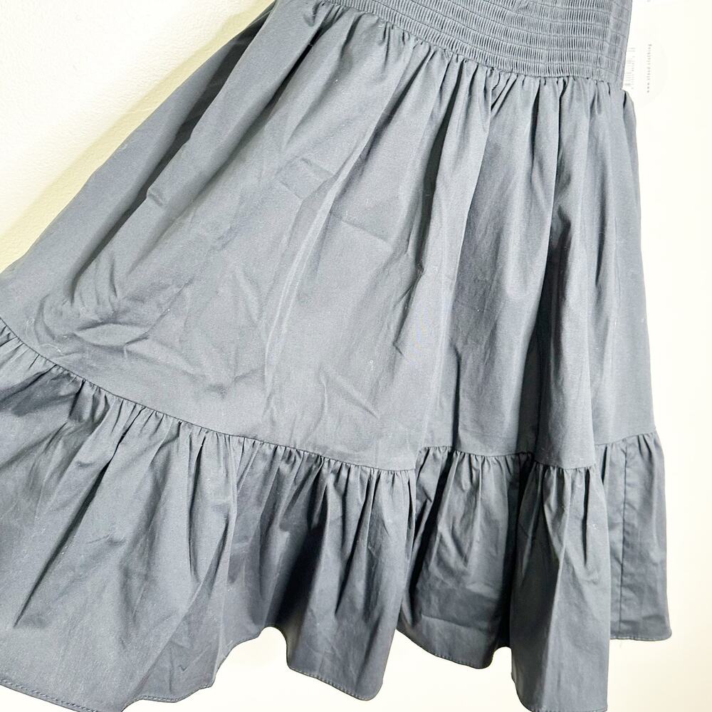 Staud Womens Landry Mini Dress Smocked Sleeveless Tiered Black Size XL NEW - Picture 5 of 8